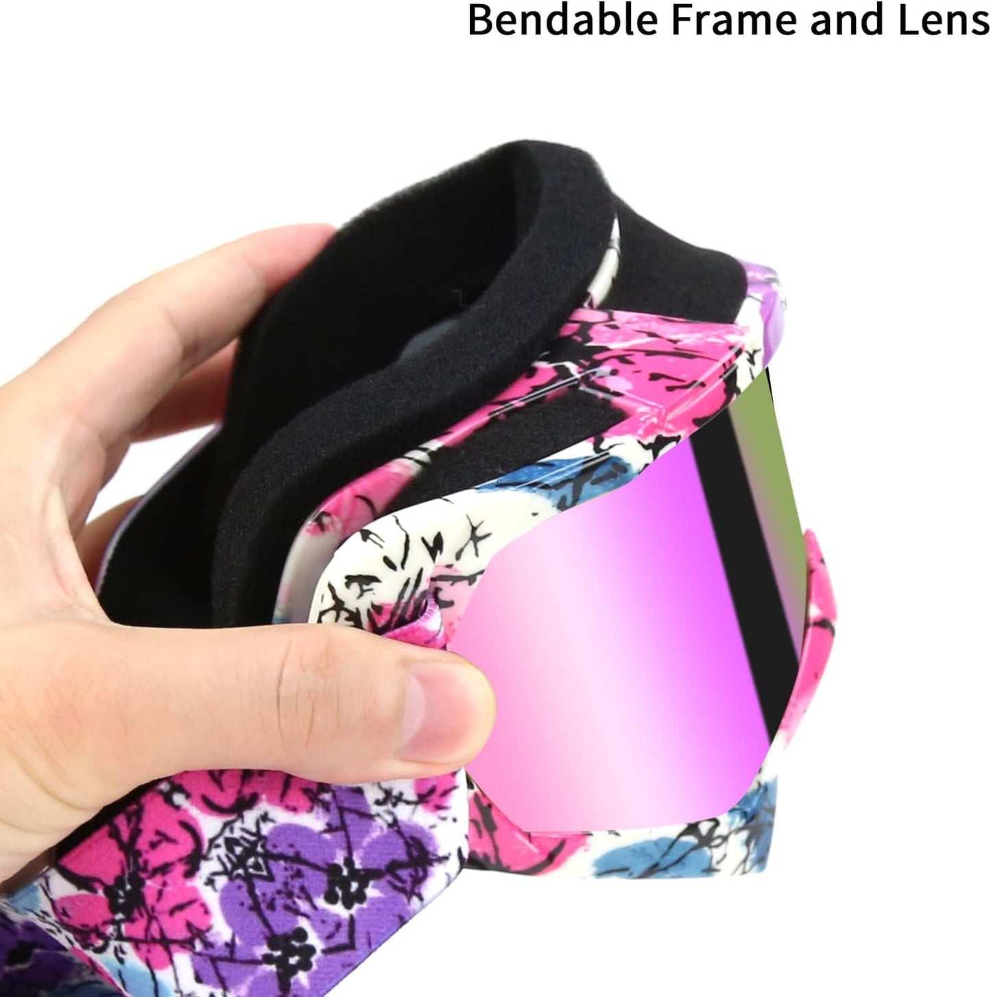 Motocross Goggles - ATV Dirt Bike Motorcycle UTV MX Offroad Riding Goggles with anti UV, Dustproof, anti Fog Lenses for Men, Women, Youth & Kids