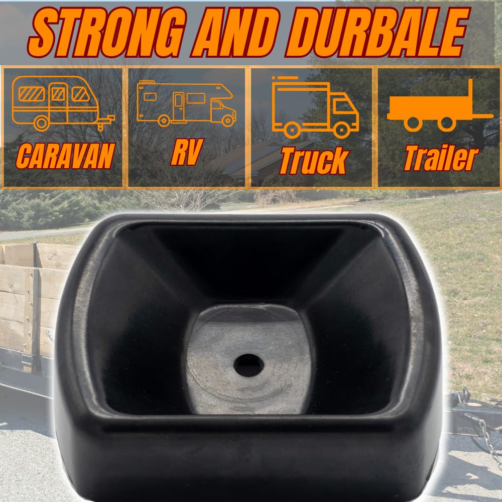 Jack Wheel Chock Dock Block – Fits 6" Caster, Heavy Duty Reinforced Rubber Stabilizer for Trailer, RV, Boat, Camper, Jet Ski – Secure, Prevent Rolling, Weather-Resistant, High Grip Lock