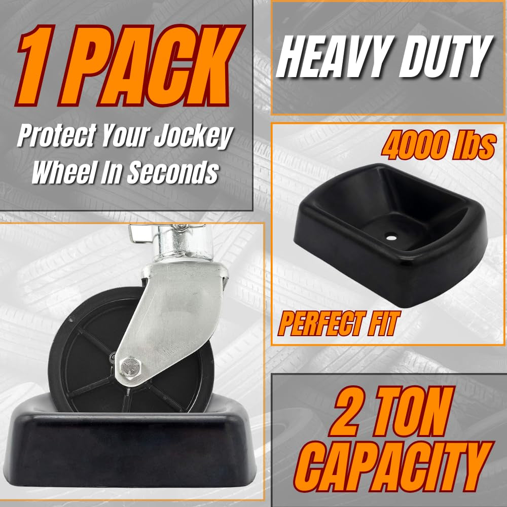 Jack Wheel Chock Dock Block – Fits 6" Caster, Heavy Duty Reinforced Rubber Stabilizer for Trailer, RV, Boat, Camper, Jet Ski – Secure, Prevent Rolling, Weather-Resistant, High Grip Lock