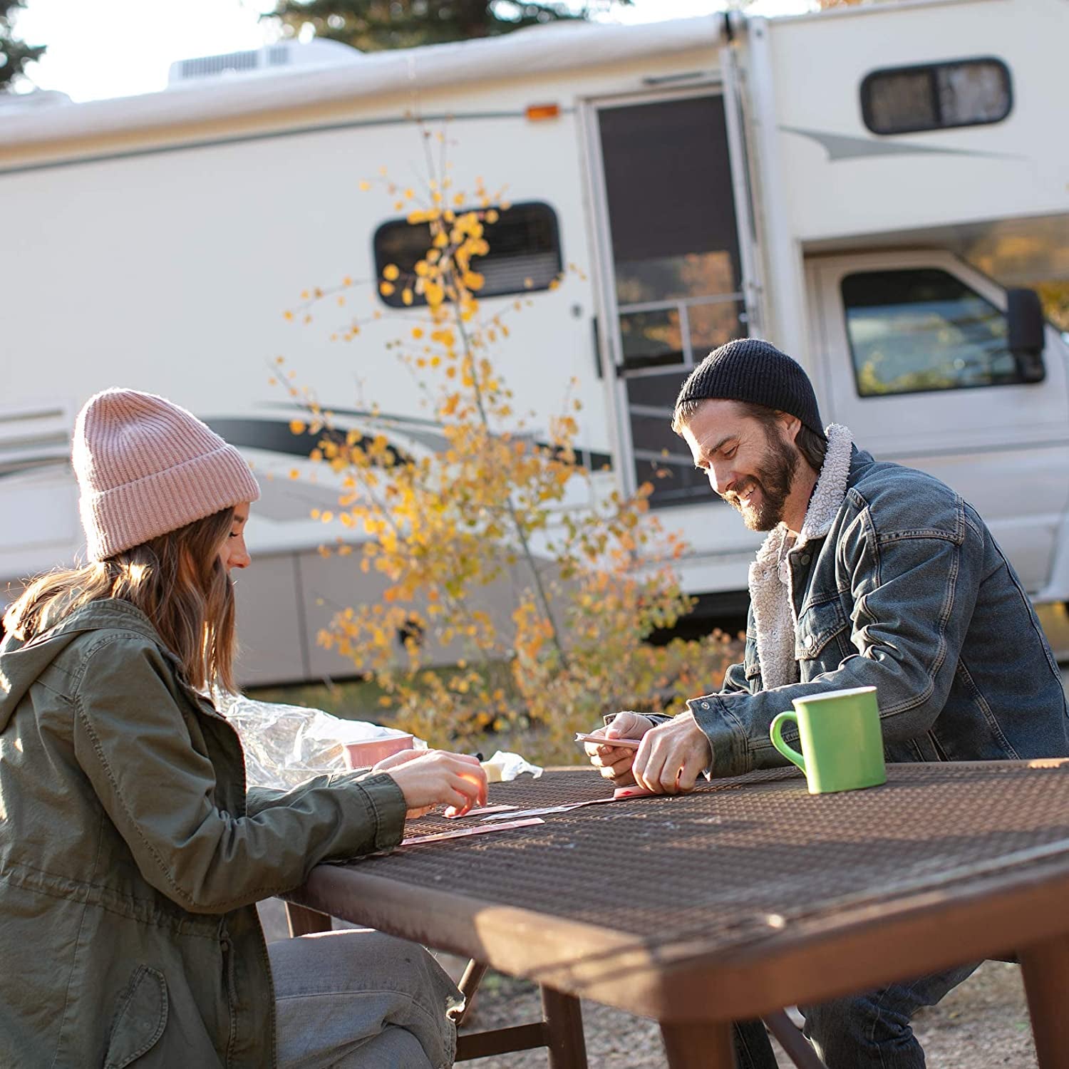 DF-SA110S-BQ RV Tub & Shower Faucet Valve Diverter with Smoked Acrylic Knobs (Bisque Parchment)