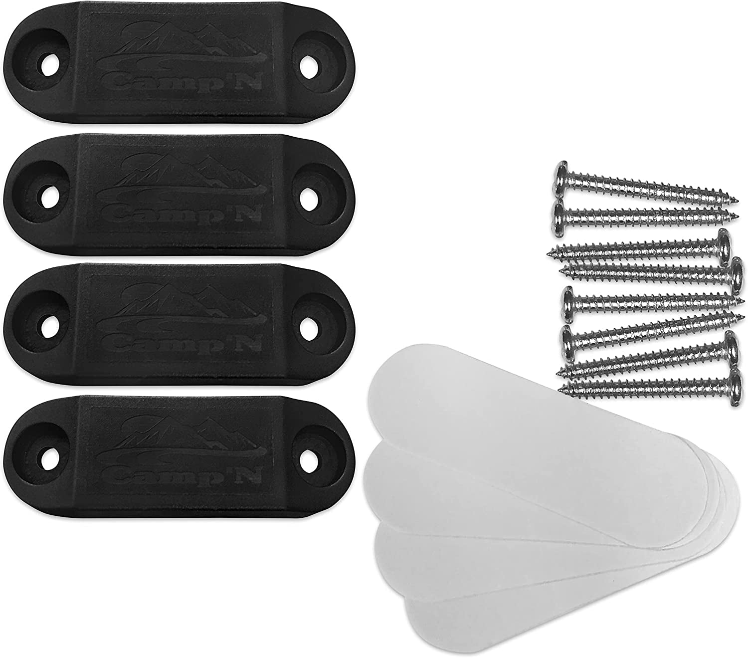 RV Magnetic Door Catch - Black 2-Pair - Strong Magnetic Hold, Rust Proof, Black OEM, Includes Mounting Tape & Hardware - Ideal RV Door Magnetic Catch for Camper Trailer