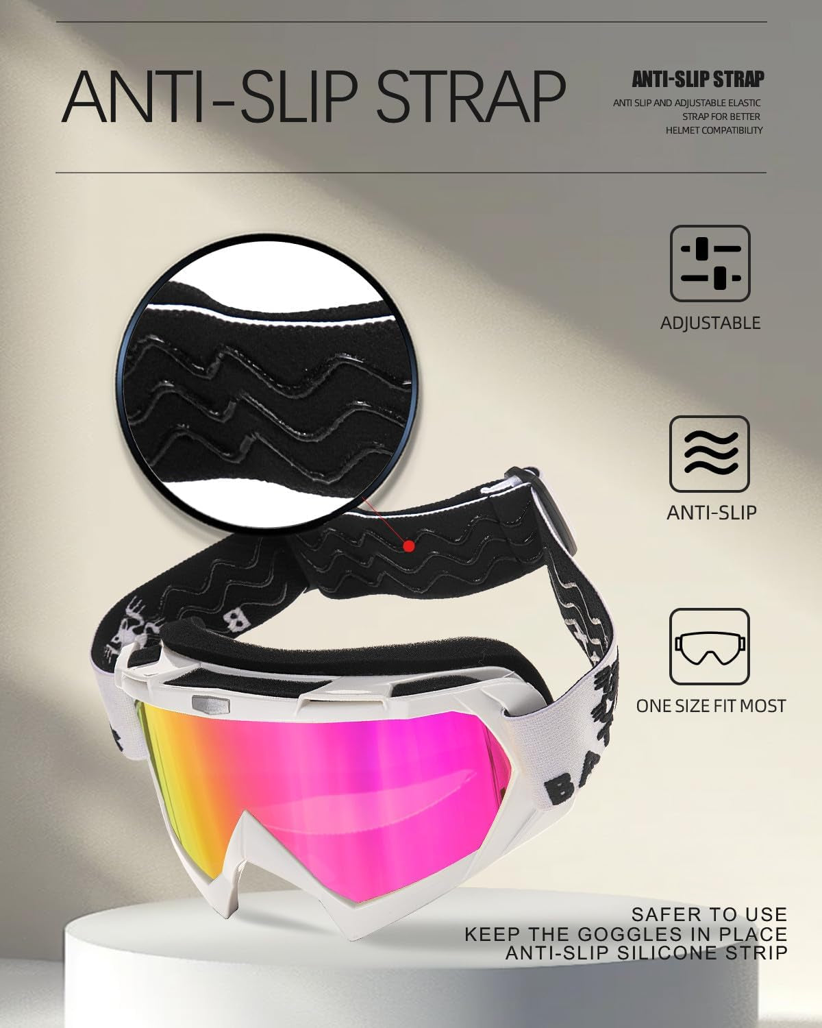 Dirt Bike ATV Goggles Motorcycle Gear Riding Motocross Dirtbike 4-Wheeler MX DH Accessories Goggles Glasses for Men Women Youth UV400 Protection Dust-Proof Anti-Slip Strap