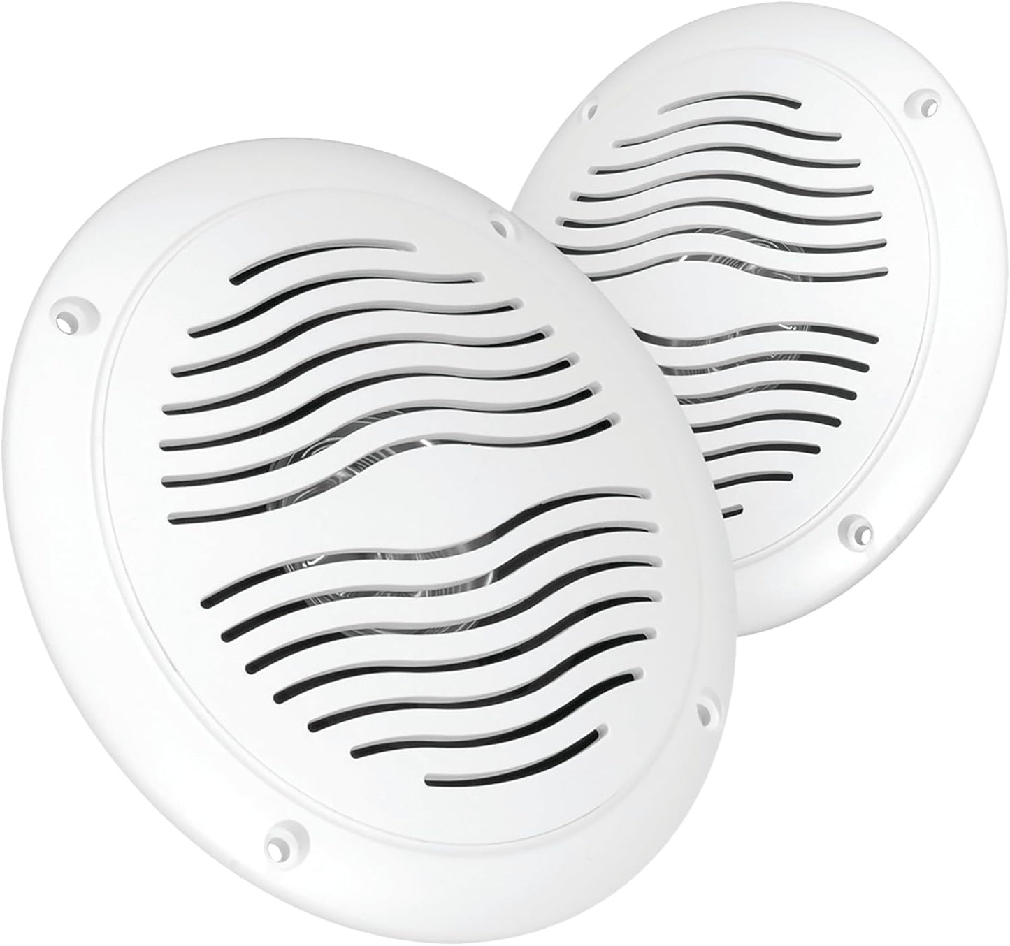 5-Inch Water Resistant Outdoor Speakers, Dual Cone, 25W Peak Power, Marine and RV Compatible (White)