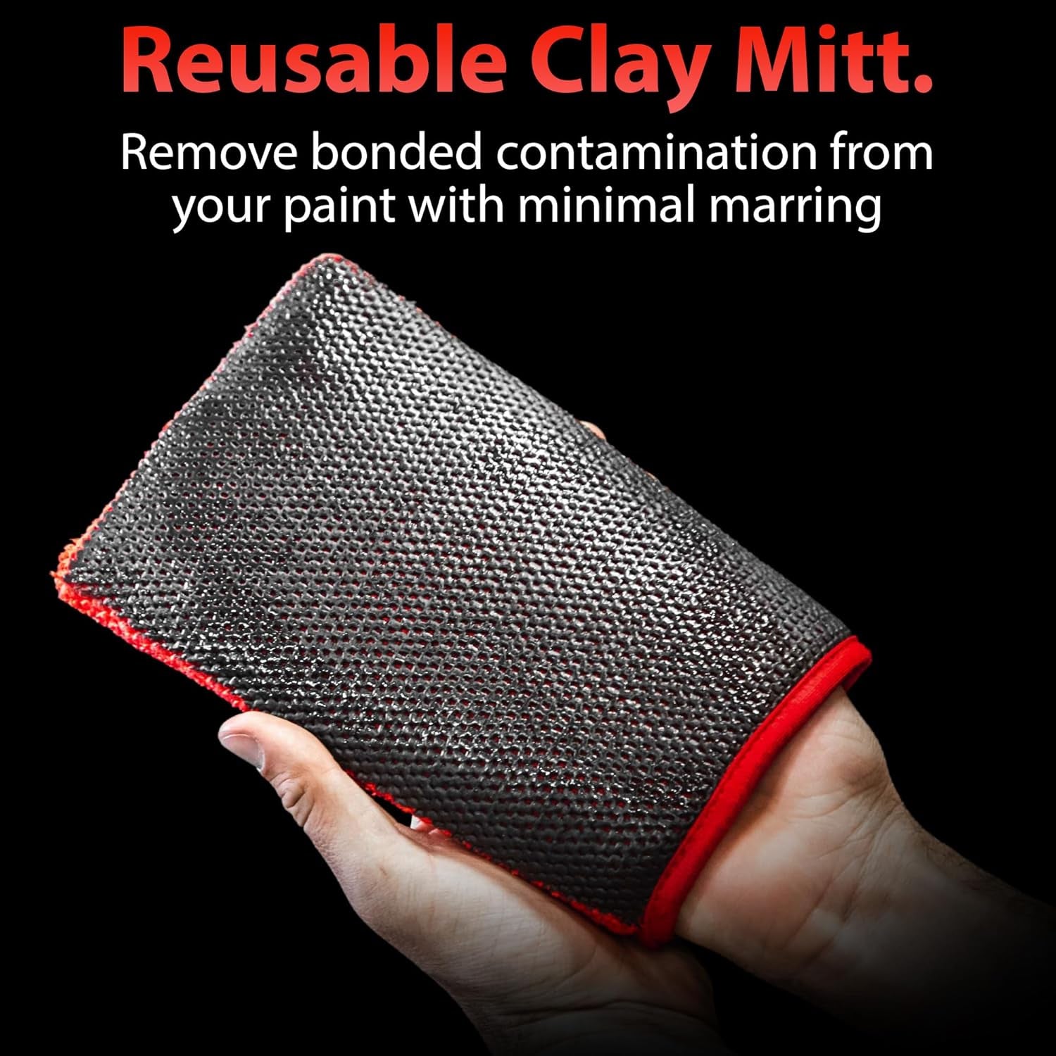 Clay Mitt - Medium Grade Clay Bar Infused Mitt | Car Detailing Glove Quickly Removes Debris from Your Paint, Glass, Wheels, & More