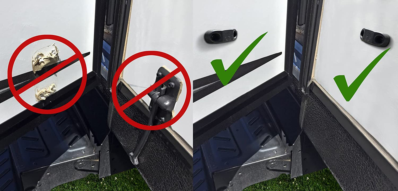 RV Magnetic Door Catch - Black 2-Pair - Strong Magnetic Hold, Rust Proof, Black OEM, Includes Mounting Tape & Hardware - Ideal RV Door Magnetic Catch for Camper Trailer